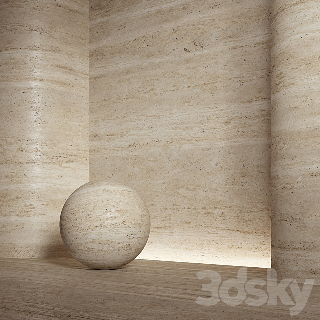 Stone material travertine. 26 pbr seamless 3DS Max Model - thumbnail 3