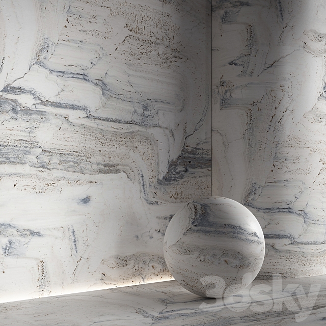 Stone material travertine. 42 pbr seamless 3DS Max Model - thumbnail 2