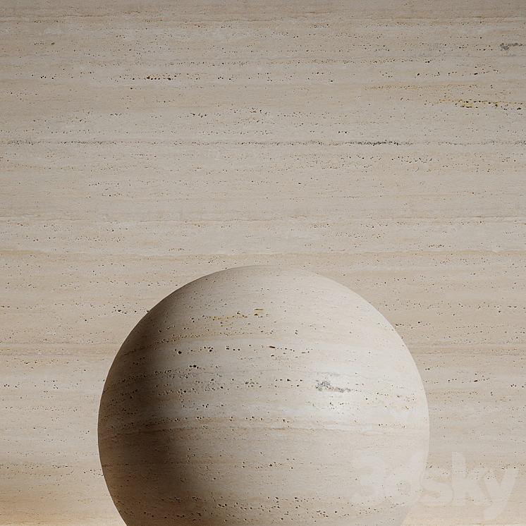 Stone material travertine 5 pbr seamless 3DS Max Model - thumbnail 2