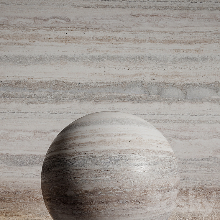 Stone material travertine 6 pbr seamless 3DS Max Model - thumbnail 2