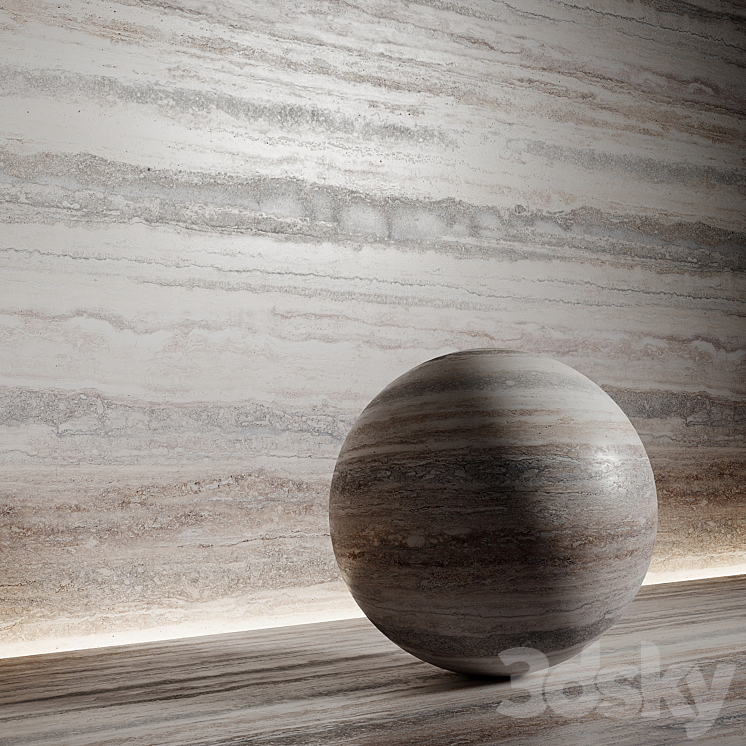 Stone material travertine 6 pbr seamless 3DS Max - thumbnail 1