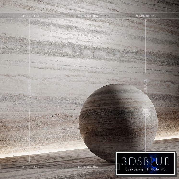 Stone material travertine 6 pbr seamless 3DS Max - thumbnail 3