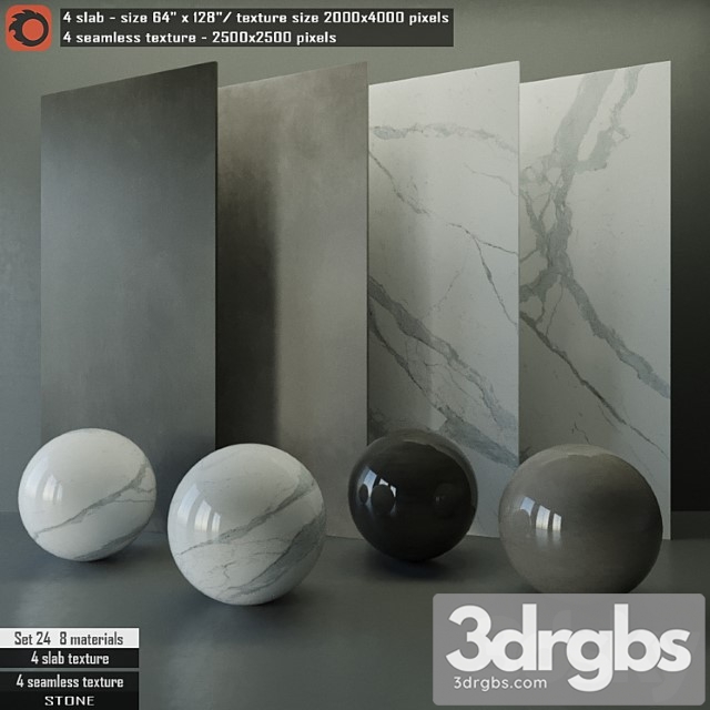 Stone slab & seamless texture set 24 3dsmax Download - thumbnail 1