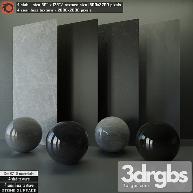 Stone slab & seamless texture set 82 3dsmax Download - thumbnail 1