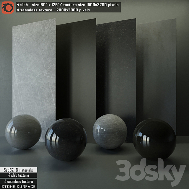 Stone Slab & Seamless texture Set 82 3DSMax File - thumbnail 1