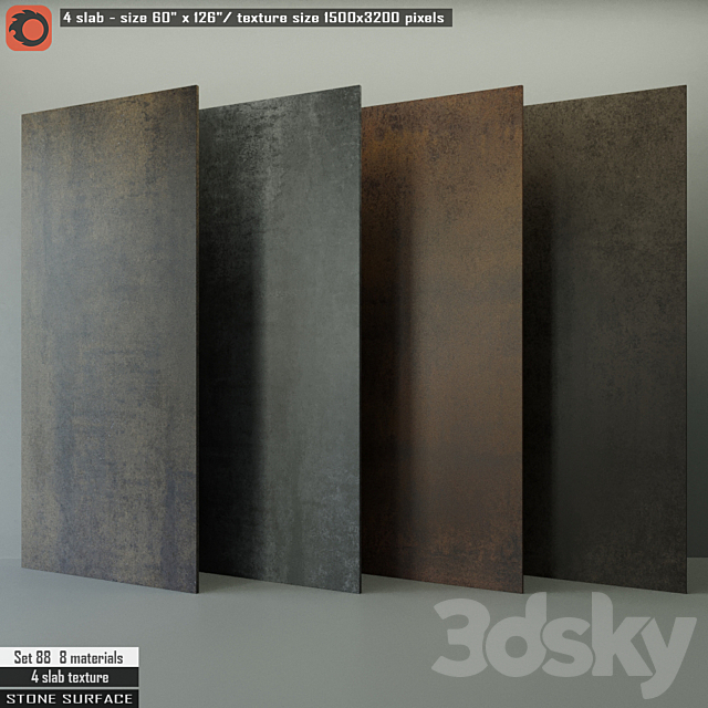 Stone Slab Set 88 3ds Max - thumbnail 1