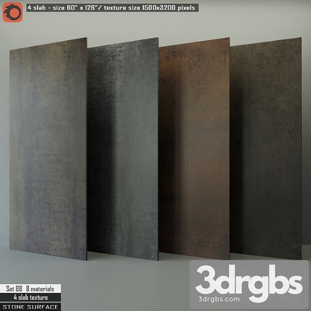 Stone Slab Set 88 3dsmax Download - thumbnail 1