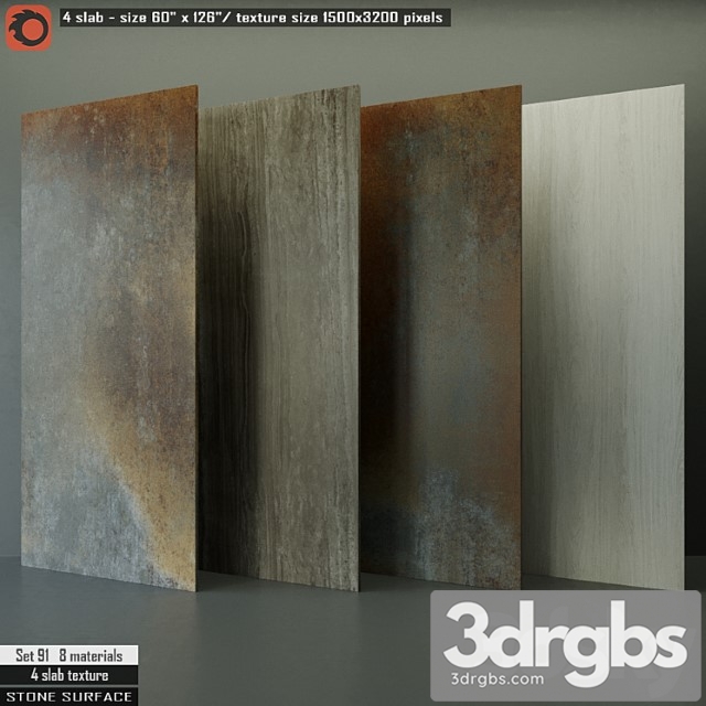 Stone slab set 91 3dsmax Download - thumbnail 1