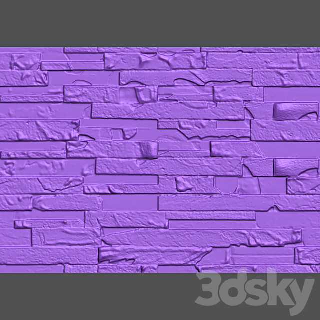 Stone wall 3DS Max Model - thumbnail 4