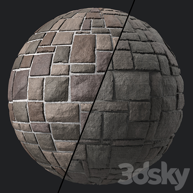 Stone Wall Materials 104- Decorative Random Pattern | Pbr 4k Seamless 3ds Max - thumbnail 1