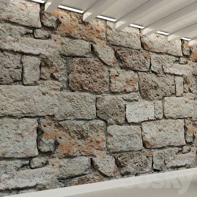 Stone wall. Stone block. 144 3DS Max Model - thumbnail 3