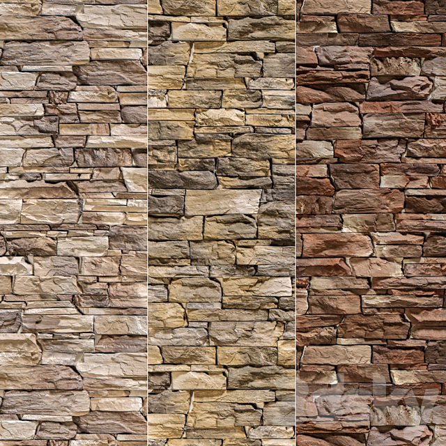 Stone Walls set 4 3ds Max - thumbnail 1