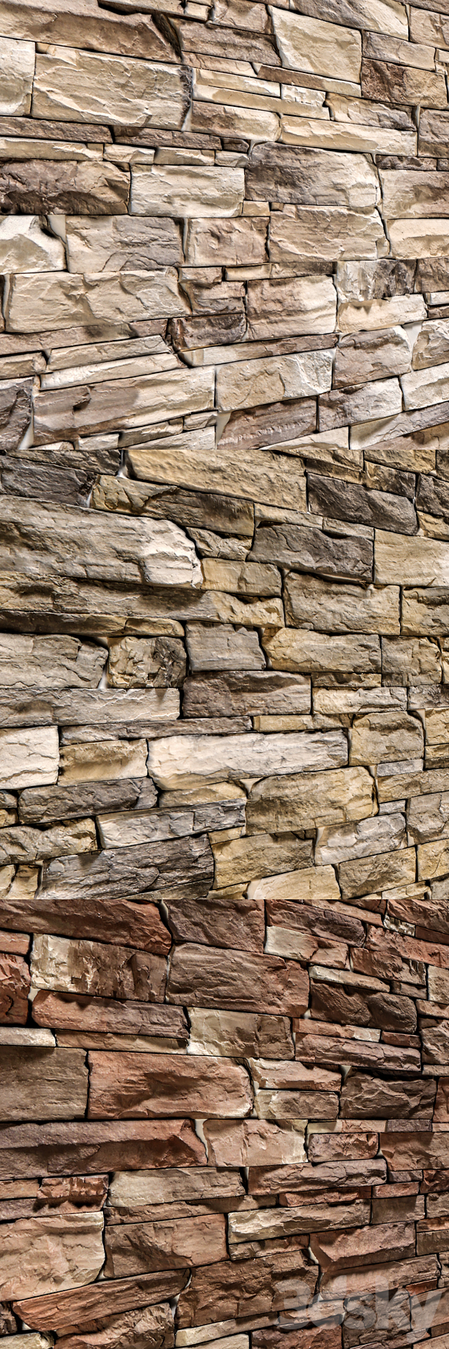 Stone Walls set 4 3ds Max - thumbnail 2