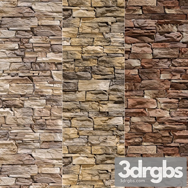 Stone Walls Set 4 3dsmax Download - thumbnail 1