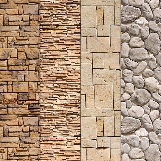 Stone Walls set 9 3ds Max - thumbnail 1