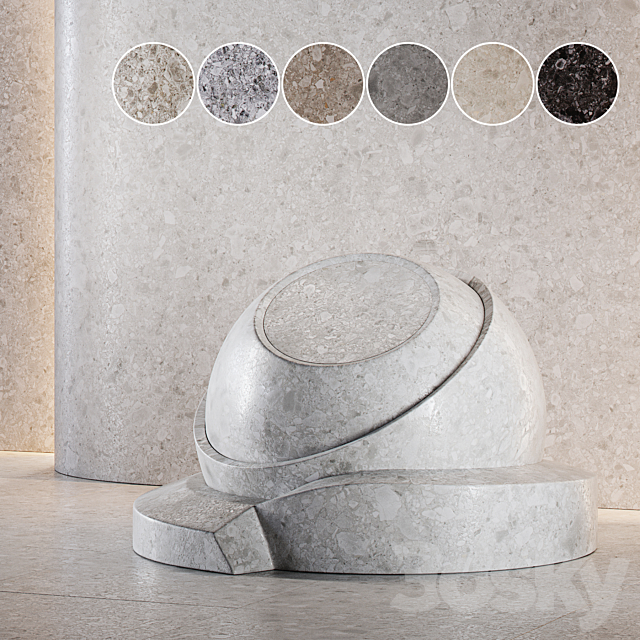 Terrazzo marble set (seamless) | 03 3DS Max Model - thumbnail 2