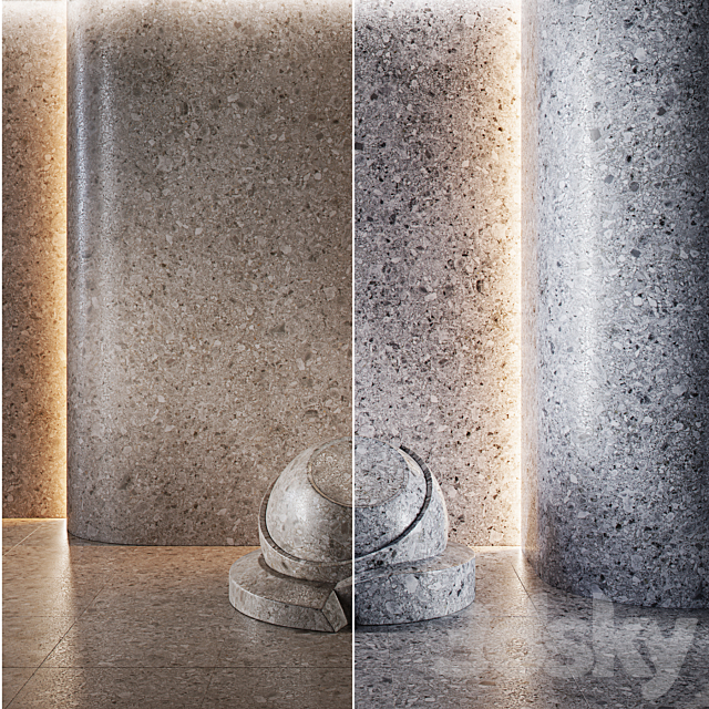 Terrazzo marble set (seamless) | 03 3DS Max Model - thumbnail 4