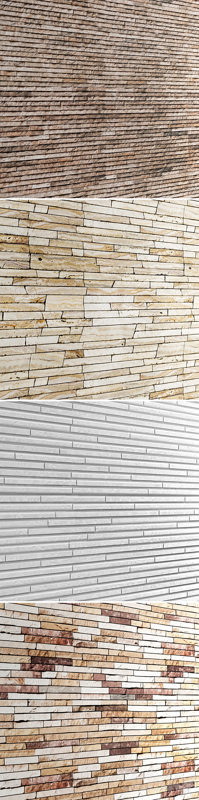 The collection of stone panels 4 pcs. slate stone stone wall wild stone 3ds Max - thumbnail 2