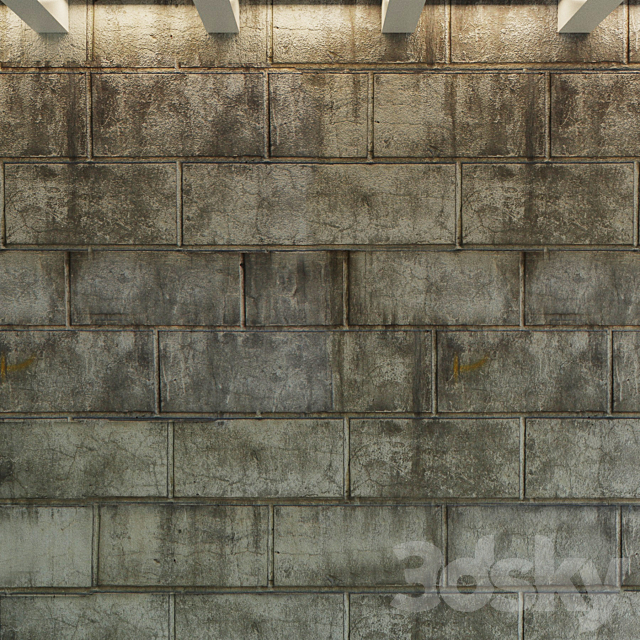 The stone block is aged. Stone wall 3ds Max - thumbnail 2