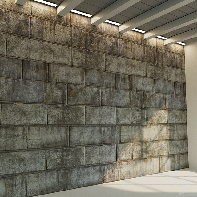 The stone block is aged. Stone wall 3ds Max - thumbnail 3