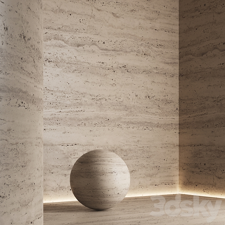 Travertine stone of different shades №3 3DS Max Model - thumbnail 2