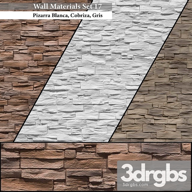 Wall materials set 17 3dsmax Download - thumbnail 1