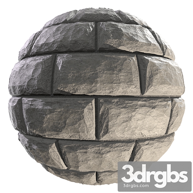 Wall Of White Wild Stone Material 3dsmax Download - thumbnail 1