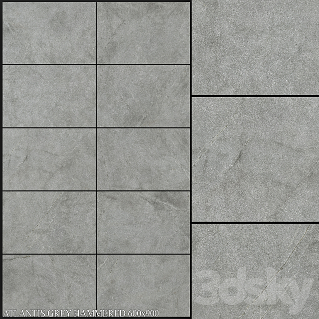 ABK Atlantis Grey Hammered 600×900 3DSMax File - thumbnail 1