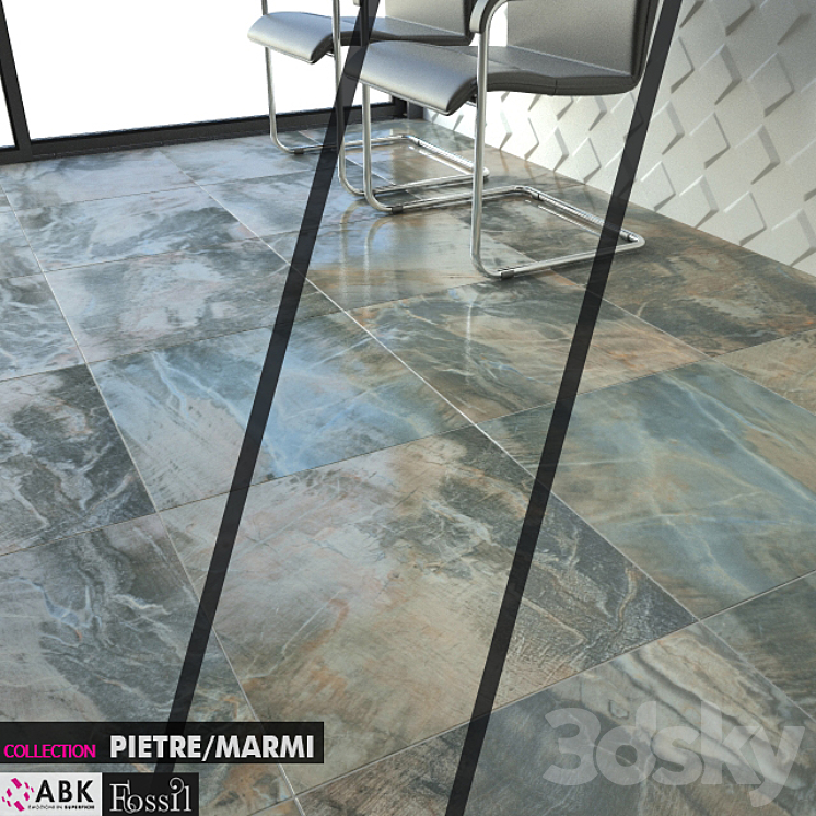 ABK COLLECTION PIETRE MARMI FOSSIL BLUE 3DS Max - thumbnail 1