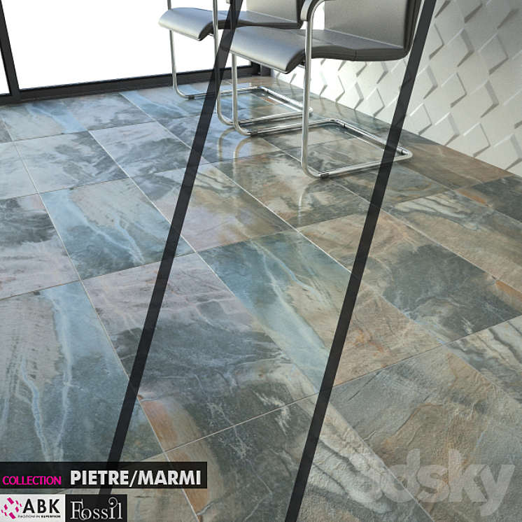 ABK COLLECTION PIETRE MARMI FOSSIL BLUE 3DS Max - thumbnail 2