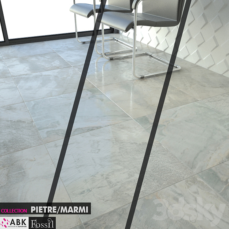 ABK COLLECTION PIETRE MARMI FOSSIL LIGHT GREY 3DS Max - thumbnail 1