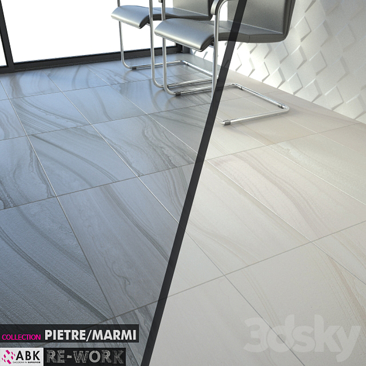 ABK COLLECTION PIETRE MARMI RE-WORK SINGLE 2 GREY WHITE Set 06 3DS Max - thumbnail 2