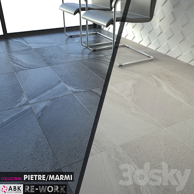 ABK COLLECTION PIETRE MARMI RE-WORK SINGLE BLACK SILVER Set 3 05 3DS Max Model - thumbnail 1