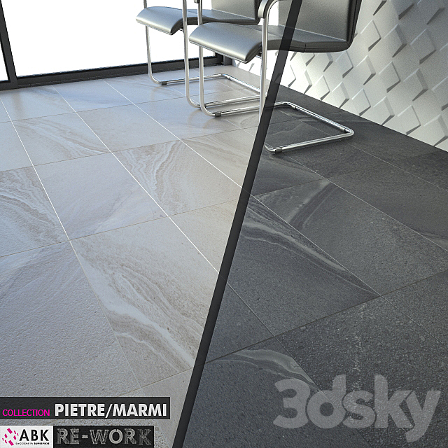 ABK COLLECTION PIETRE MARMI RE-WORK SINGLE BLACK SILVER Set 3 05 3DS Max Model - thumbnail 2