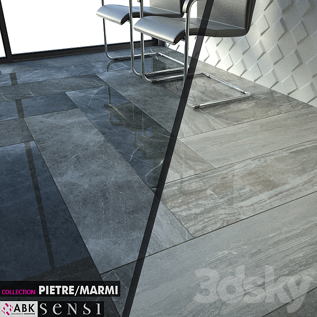 ABK COLLECTION PIETRE MARMI SENSI ARABESQUE SILVER PIETRA GREY Set 02 3DSMax File - thumbnail 1