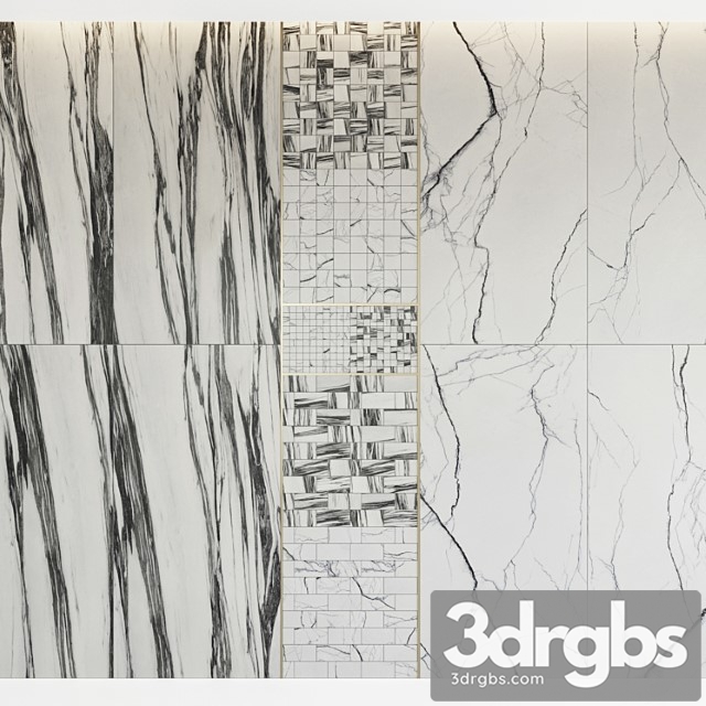 Architectural design floor gres breach fall b&w marble set 1 - thumbnail 1