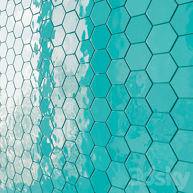 Art Deco Hexagon 5 types 3DS Max - thumbnail 1