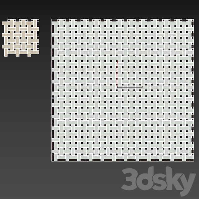 ATLAS CONCORDE MARVEL STONE Basketweave Cold Lappato 3DS Max Model - thumbnail 3