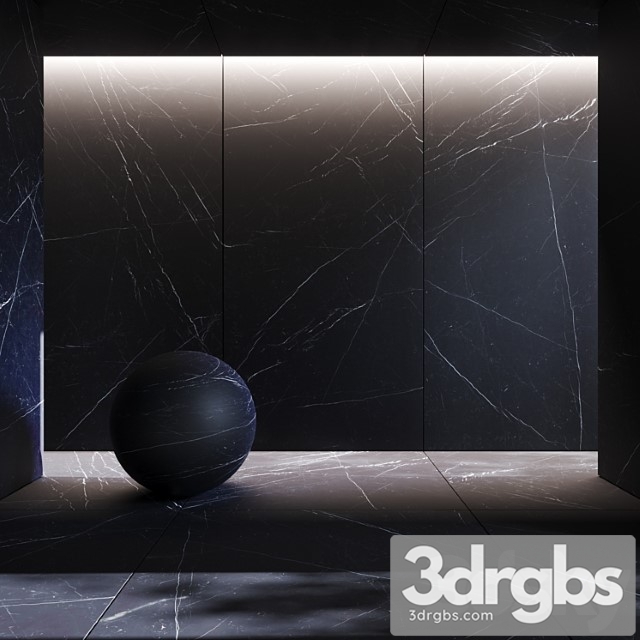 Black marquinia porcelain stoneware tiles - thumbnail 1