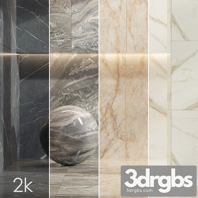 Caesar Set 25 Marble Bundle 4 Types White Grey Beige And Black 3dsmax Download - thumbnail 1