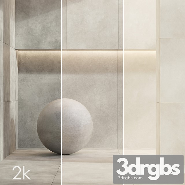 Caesar Set 32 Concrete Porcelain Tiles Bundle 3 Types Grey Light Grey Beige 3dsmax Download - thumbnail 1