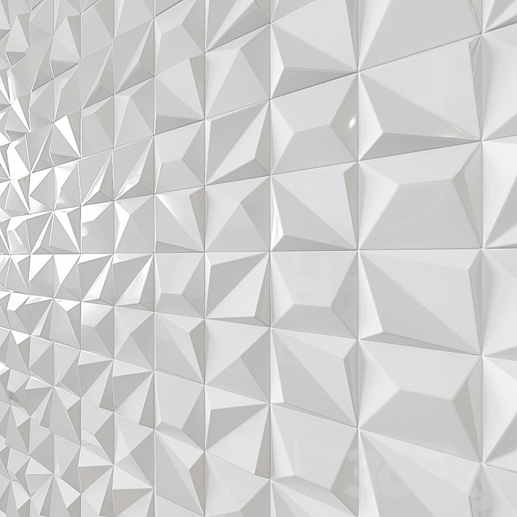 Ceramic tile Multishapes White Gloss 3DS Max - thumbnail 1