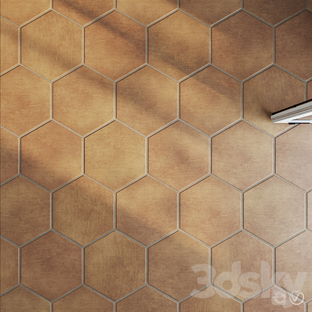 Ceramic tile set 03 – Hexagon Natural Terracotta 3DSMax File - thumbnail 2