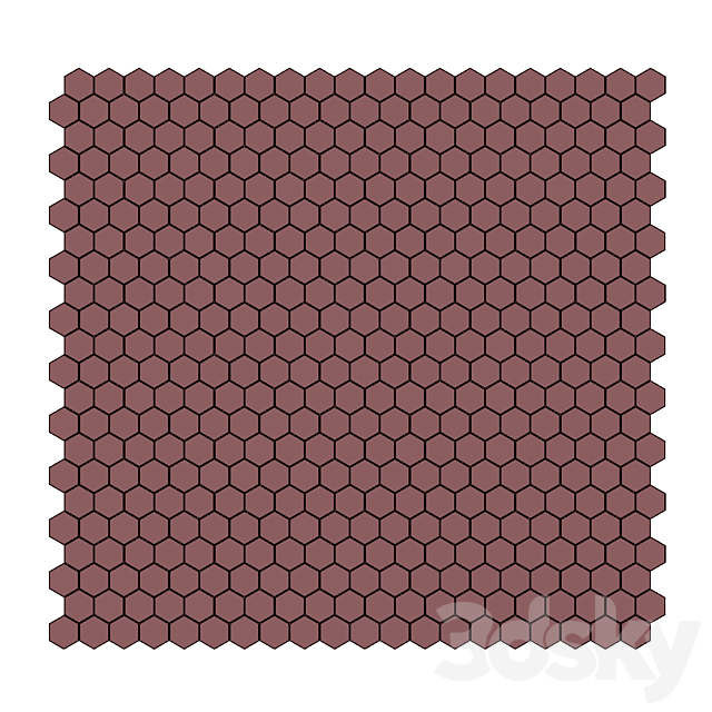 Ceramic tile set 03 – Hexagon Natural Terracotta 3DSMax File - thumbnail 3