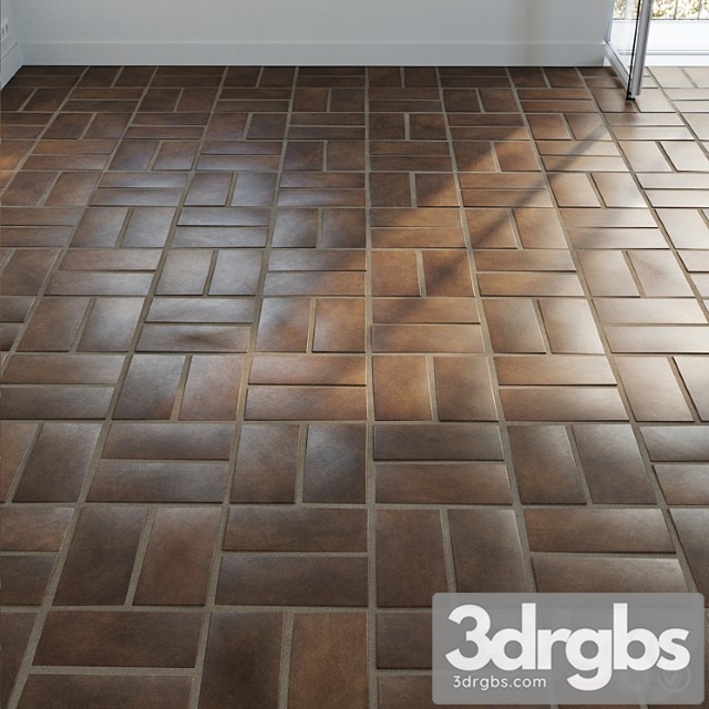 Ceramic Tile Set 05 Dark Terracotta 3dsmax Download - thumbnail 1