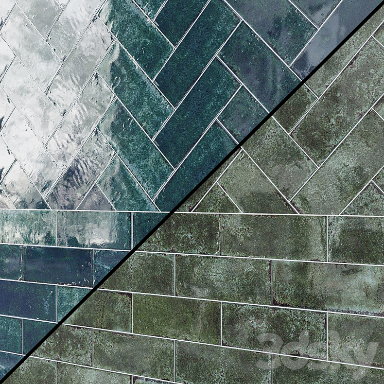 Ceramic Tiles Atlas Concorde Vetri Bricks 3DS Max - thumbnail 1