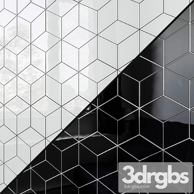 Ceramic wall tile equipe rhombus wall 7 colors 3dsmax Download - thumbnail 1