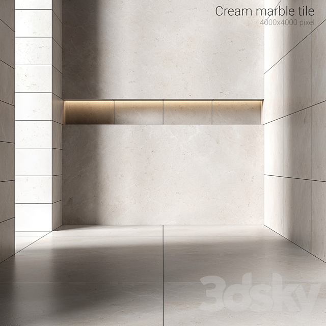 Cream marble tiles 2 3DSMax File - thumbnail 1