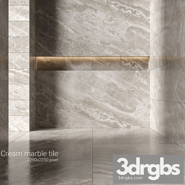 Cream Marble Tiles 3 3dsmax Download - thumbnail 1