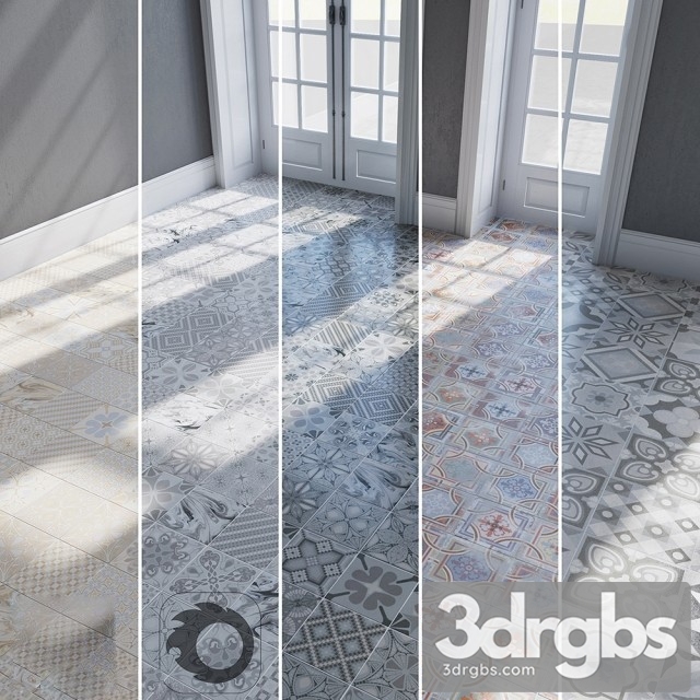 Decorative Patterned Floor Tiles 3dsmax Download - thumbnail 1